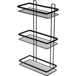 Estia Εταζερα Elegant Μεταλλικη Ισια 3 Θεσεων 46x25x12.5cm Μαυρη