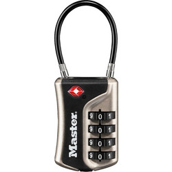 MASTER LOCK TSA Zahlenschloss Nickel (συνδυαστικό λουκέτο αποσκευών) 9,3x3,6x1,5 cm