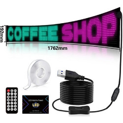 GLOBOSTAR(R) MATRIX GLB-106-0005 Εύκαμπτη Κυλιόμενη Ψηφιακή Επιγραφή 176.2x19.2cm P9 192x16 Pixel LED 10W DC 5V 2A με USB 2.0 Αδιάβροχο IP65 Πολύχρωμο RGB - Bluetooth Control μέσω iPIXEL APP - Μ176.2