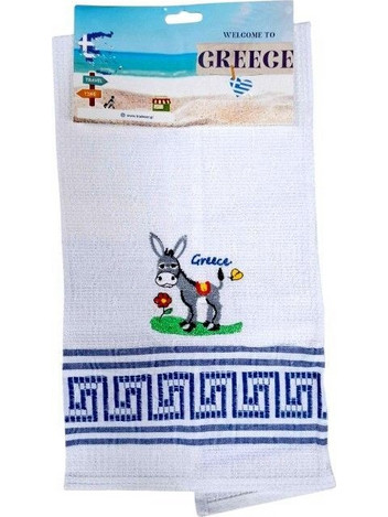 Πετσέτα ποτηρόπανο Souvenir με κέντημα - Σετ 12pcs - Greece - 416273