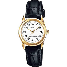 Casio Γυναικείο Ρολόι με Μαύρο Δερμάτινο Λουράκι LTP-V001GL-7B