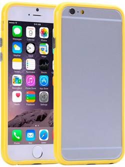 Pure Color TPU + Plastic Bumper Frame Case for iPhone 6(Κίτρινο)