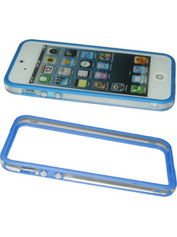 VOLTE-TEL ΘΗΚΗ IPHONE SE/5S BUMPER METAL BUTTON TRANSPARENT-BLUE VOLTE-TEL