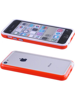 VOLTE-TEL ΘΗΚΗ IPHONE 5C BUMPER METAL BUTTON ORANGE-WHITE VOLTE-TEL