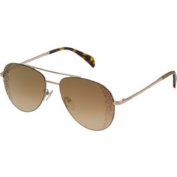 Tous STO361 3G57 Ανδρικά Γυαλιά Ηλίου Aviator Μεταλλικά Χρυσά με Καφέ Φακό