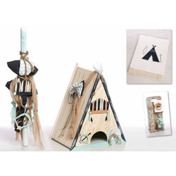 Bellissimo Σετ Βάπτισης με Παιδική Σκηνή για Αγόρι Indian Teepee ΣΚΒ-916