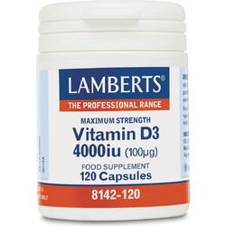 Lamberts Vitamin D3 4000iu 100μg 120 Κάψουλες