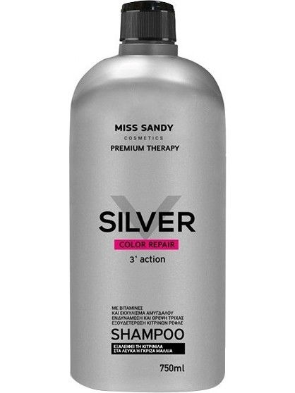 Miss Sandy Silver Color Repair 3 Action Σαμπουάν για Προστασία Χρώματος & Επανόρθωση για Βαμμένα Μαλλιά 750ml