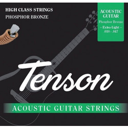 Tenson Σετ 6 Χορδές Ακουστικής Κιθάρας Phosphor Bronze 10-47" Extra Light Tension