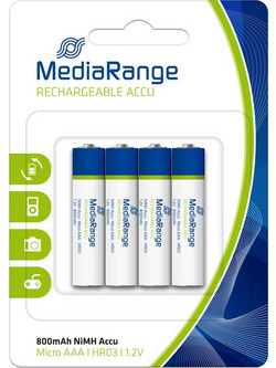 MediaRange Rechargeable Accu AAA 800mAh 4τμχ