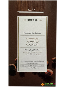 Korres Argan Oil Advanced Colorant 6.77 Πραλίνα Μόνιμη Βαφή Μαλλιών Χωρίς Αμμωνία 50ml