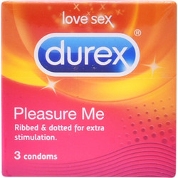 Durex Pleasure Me Προφυλακτικά Λεπτά με Ραβδώσεις & Λιπαντικό 3τμχ