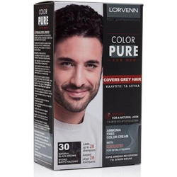 Lorvenn Color Pure Men 30 Μαύρο Καστανό Ανδρική Ημιμόνιμη Βαφή Μαλλιών Χωρίς Αμμωνία 40ml