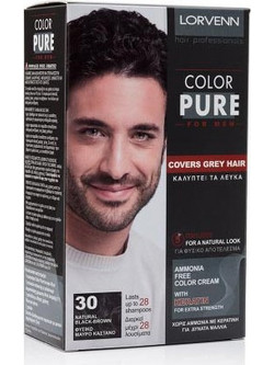 Lorvenn Color Pure Men 30 Μαύρο Καστανό Ανδρική Ημιμόνιμη Βαφή Μαλλιών Χωρίς Αμμωνία 40ml