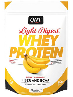 QNT Light Digest Whey Banana Πρωτεΐνη Ορού Γάλακτος Γράμμωσης Χωρίς Γλουτένη 500gr