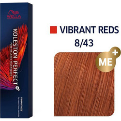 Wella Koleston Perfect Me+ Vibrant Reds 8/43 Ξανθό Ανοιχτό Κόκκινο Χρυσό Μόνιμη Βαφή Μαλλιών 60ml