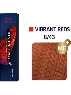 Wella Koleston Perfect Me+ Vibrant Reds 8/43 Ξανθό Ανοιχτό Κόκκινο Χρυσό Μόνιμη Βαφή Μαλλιών 60ml
