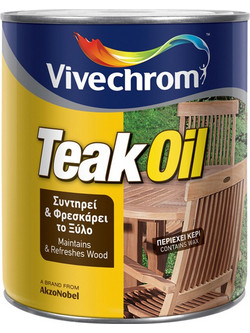 Vivechrom Teak Λάδι Εμποτισμού Ξύλου Διαλύτου Satin 0.75lt