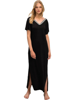 Vamp Maxi Καθημερινό Φόρεμα Μαύρο 16523