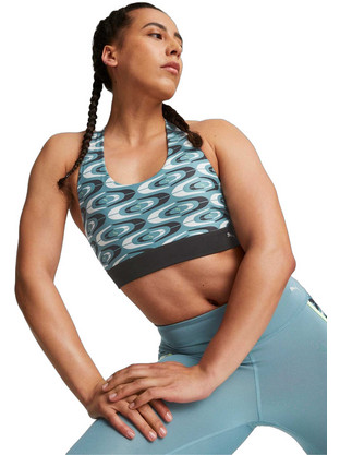Puma RETRO Glam Strappy Bra Αθλητικό Μπουστάκι με Μέτρια Στήριξη Πολύχρωμο 523892-48