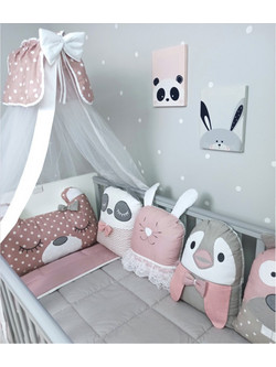Baby Star Tiny Friends Σετ Κούνιας Pink 3τμχ