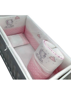 Cangaroo Elephant Σετ Κούνιας 60x120 Pink 6τμχ