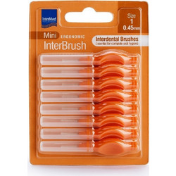 InterMed Ergonomic Mini Μεσοδόντια Βουρτσάκια 0.45mm Πορτοκαλί 8τμχ