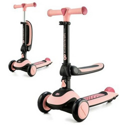 Kinderkraft Halley Rosa Παιδικό Πατίνι Τρίτροχο με Κάθισμα Ροζ