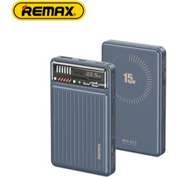 Remax RPP-615 Mini Wireless Magsafe Power Bank 10000mAh 15W με Θύρα USB-A & Θύρα USB-C Blue
