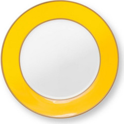 Pip Studio Πιάτο Πορσελάνης Γλυκού Chique Κίτρινο 17cm