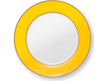 Pip Studio Πιάτο Πορσελάνης Γλυκού Chique Κίτρινο 17cm