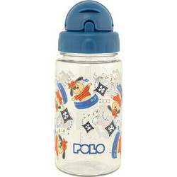 Polo Pirate Παιδικό Μπουκάλι Πλαστικό BPA Free με Καλαμάκι Μπλε 450ml