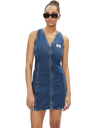 Calvin Klein Mini Καλοκαιρινό Καθημερινό Φόρεμα Τζιν Μπλε J20J223431-1A4