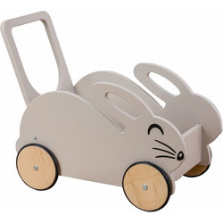 Babycute Λαγός Κουτί Παιχνιδιών Ξύλινη Περπατούρα Μπεζ