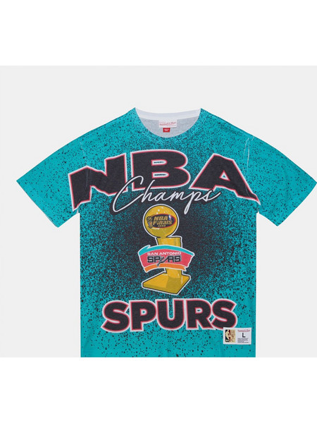 Mitchell & Ness San Antonio Spurs Champ City Sublimated Ανδρικό Αθλητικό T-Shirt Τιρκουάζ TCRW5925-SASYYPPPMT