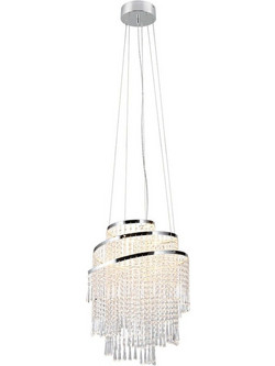 RL Lighting Κρεμαστό Φωτιστικό Οροφής με Κρύσταλλα Μονόφωτο LED με Ρυθμιζόμενο Λευκό Φως Ασημί R37349106