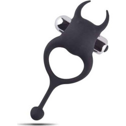 Toyz4lovers Enjoy Devil Cock Ring Ελαστικό Δαχτυλίδι Πέους & Όρχεων Σιλικόνης με Δόνηση Μαύρο