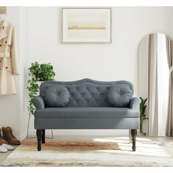 vidaXL Διθέσιος Καναπές Βελούδινος Γκρι 120x65x75cm 372141