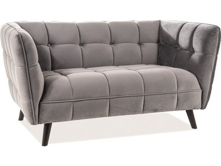 Diommi Castello 2 Διθέσιος Καναπές Βελούδινος Γκρι 142x85x78cm 80-1673
