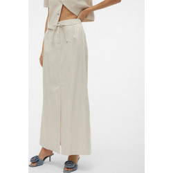 Vero Moda Μακριά Φούστα Λινή Ψηλόμεση Κλος Μπεζ 10306699