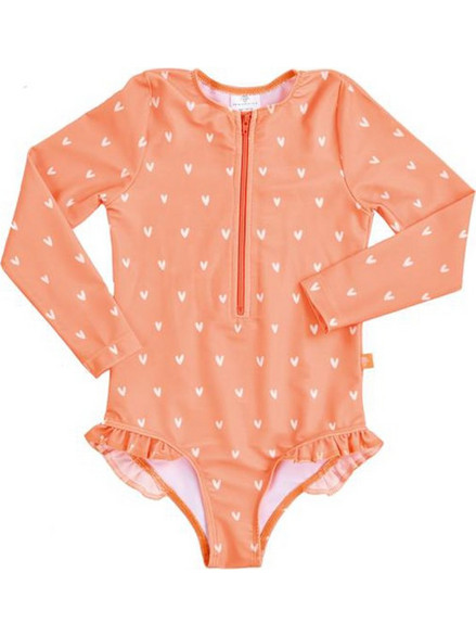 Swim Essentials Orange Hearts Αντηλιακό UV Βρεφικό Μαγιό Ολόσωμο για Κορίτσι Πορτοκαλί SWE-2020SE517
