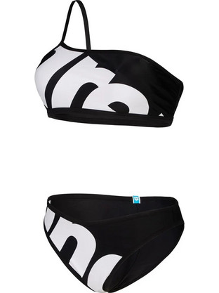 Arena Bikini Set με Έναν Ώμο Μαύρο Λευκό 007048-150