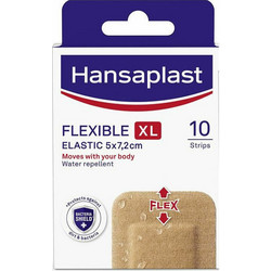 Hansaplast Flexible Elastic XL Αυτοκόλλητα Επιθέματα 5x7.2cm 10τμχ