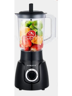 Sokany SK-185 Μπλέντερ για Smoothie με Γυάλινη Κανάτα 1.6lt 500W Μαύρο