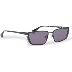 Off White OERI119S 1007 Ανδρικά Γυαλιά Ηλίου Ορθογώνια Μεταλλικά Μαύρα με Μαύρο Polarized Φακό