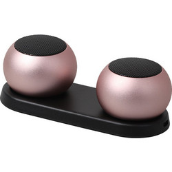Sonique Mini TWS Double Luxury Beat Ηχείο Bluetooth 3W Ροζ Χρυσό