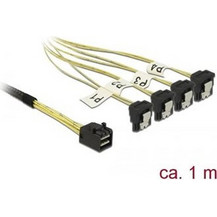 DeLOCK 85685 Καλώδιο Σκληρού Δίσκου mini SAS to 4 x 7-Pin SATA III 1m Multicolor
