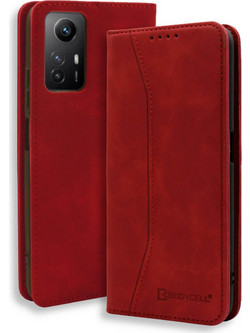 Bodycell Pu Leather Book Red (Xiaomi Redmi Note 12S)