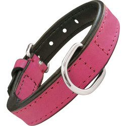 Gloria Pets Padded Δερμάτινο Κολάρο Σκύλου Φούξια 1.5x30cm