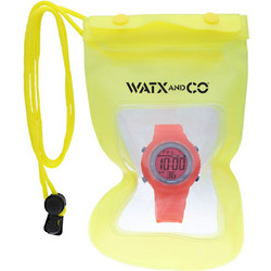 Watx & Co Ψηφιακό Γυναικείο Ρολόι με Κοραλί Καουτσούκ Λουράκι WASUMMER202